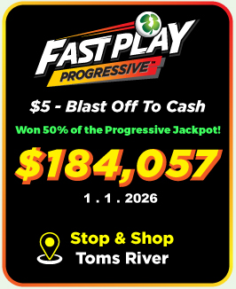 Fast Play: one ticket won 50% of the progressive jackpot!