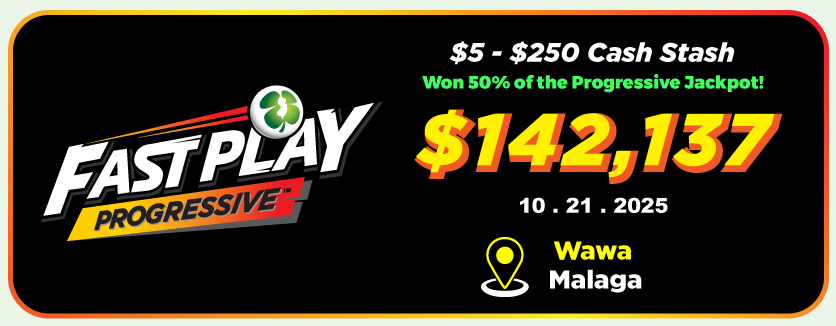 Fast Play: one ticket won 50% of the progressive jackpot!