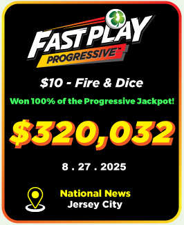 Fast Play: one ticket won 100% of the progressive jackpot!