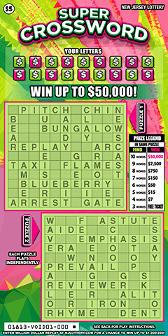 1813 Super Crossword New Jersey Lottery 1813 Super Crossword New Jersey Lottery