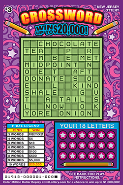 CA Lottery - Crossword (#01918) - scratch off odds