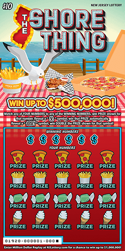 NJ Lottery - The Shore Thing (#01920) - scratch off odds