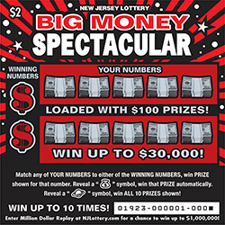 NJ Lottery - Big Money Spectacular (#01923) - scratch off odds