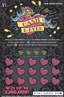 NJ Lottery - Cash 4-Ever (#01924) - scratch off odds