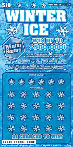 Winter Ice - $ 10 scratch-off from New Jersey Lottery