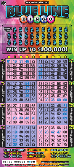 Blue Line Bingo - $ 5 scratch-off from New Jersey Lottery