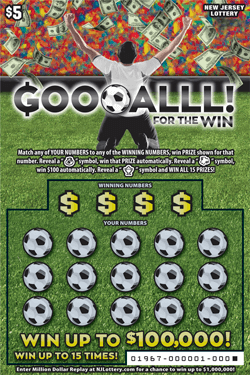 Goooalll! For The Win - $ 5 scratch-off from New Jersey Lottery