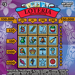 LOTERIA - $ 3 scratch-off from New Jersey Lottery