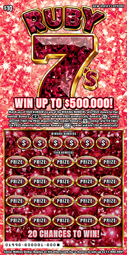 RUBY 7'S scratch-off ticket