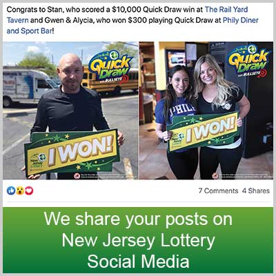 We share your posts on New Jersey Lottery Social Media