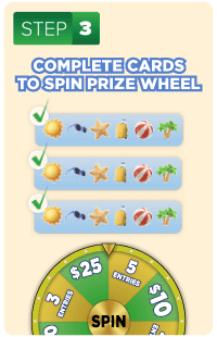 Step 3: Complete Cards to Spin Prize Wheel