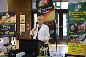 Carole Hedinger at the Farley Toll Plaza